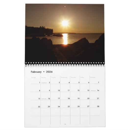 Zonsopgang en zonsondergang 2026 Kalender (Feb 2026)