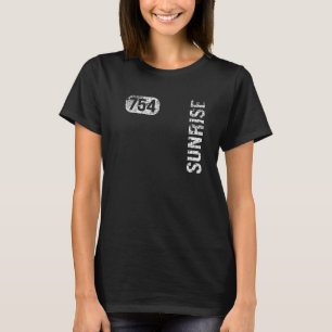 Zonsopgang Florida 754 Netnummer Vintage Retro T-shirt