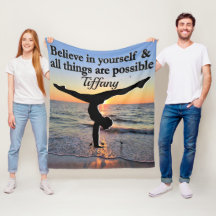 ZONSOPGANG FOTO GYMNASTIEK FLEECE DEKEN