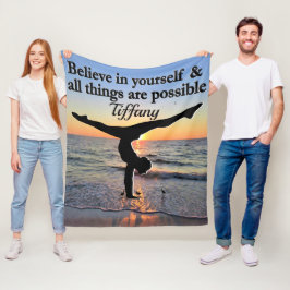 ZONSOPGANG FOTO GYMNASTIEK FLEECE DEKEN