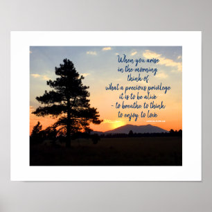 Zonsopgang Foto   Inspirerende Dankbaarheidsquote Poster