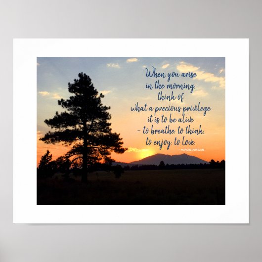 Zonsopgang Foto | Inspirerende Dankbaarheidsquote Poster (Voorkant)
