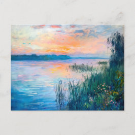 Zonsopgang Herfst Rivier Reflecties Feestdagenkaart