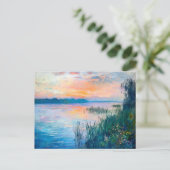 Zonsopgang Herfst Rivier Reflecties Feestdagenkaart (Staand voorkant)