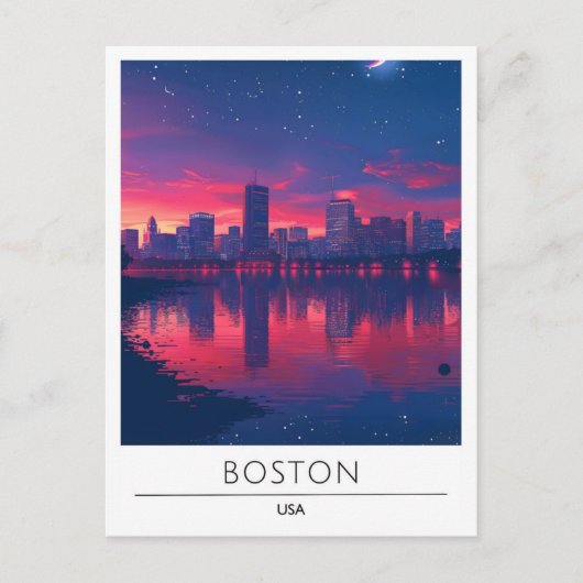 Zonsopgang in Boston Massachusetts Verenigde State Briefkaart (Voorkant)