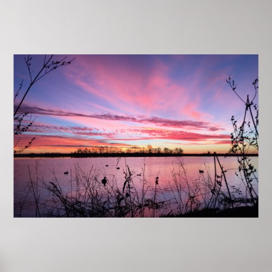 Zonsopgang in de Arkansas Duck Blind Poster (Voorkant)