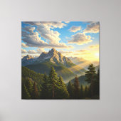 Zonsopgang in de Bergen Canvas Afdruk (Voorkant)