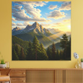 Zonsopgang in de Bergen Canvas Afdruk (Insitu (Woonkamer))
