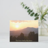 Zonsopgang in de Great Smoky Mountains, briefkaart (Staand voorkant)