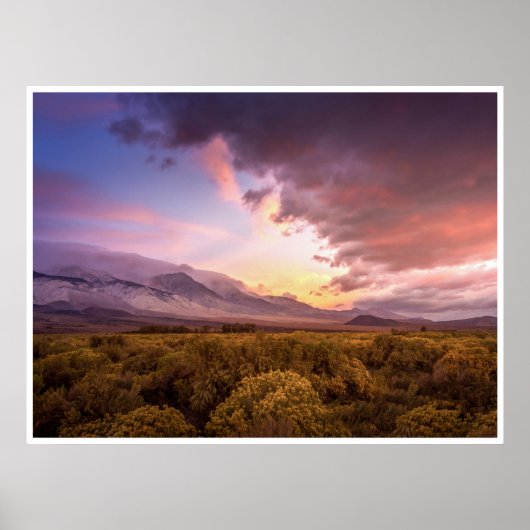 Zonsopgang in de Owens-vallei Poster (Voorkant)