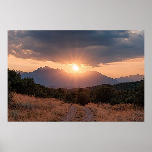 Zonsopgang in de Rocky Mountains Poster (Voorkant)