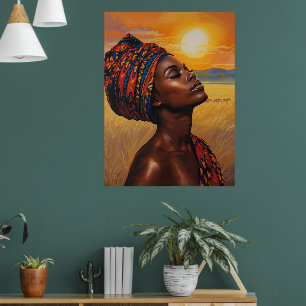 Zonsopgang in de Serengeti Poster