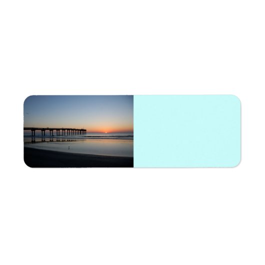 zonsopgang in de vispier etiket (Voorkant)
