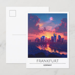 Zonsopgang in Frankfurt Duitsland Reizen Briefkaart