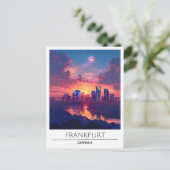Zonsopgang in Frankfurt Duitsland Reizen Briefkaart (Staand voorkant)