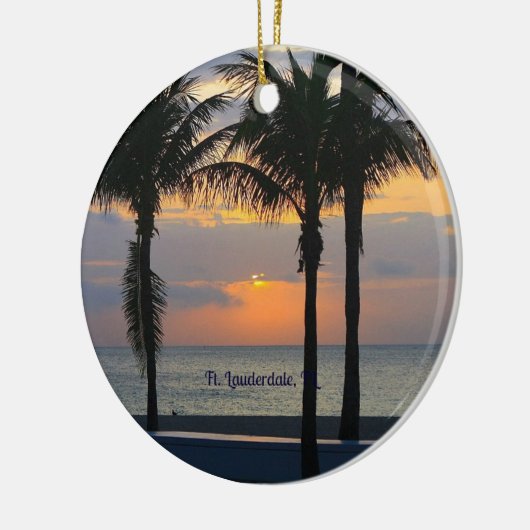 Zonsopgang in Ft. Lauderdale Keramisch Ornament (Links)
