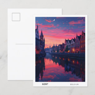 Zonsopgang in Gent België Reizen Briefkaart