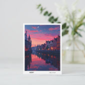 Zonsopgang in Gent België Reizen Briefkaart (Staand voorkant)