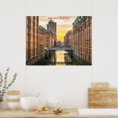 Zonsopgang in Hamburg Poster (Keuken)
