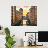 Zonsopgang in Hamburg Poster (Thuiskantoor)
