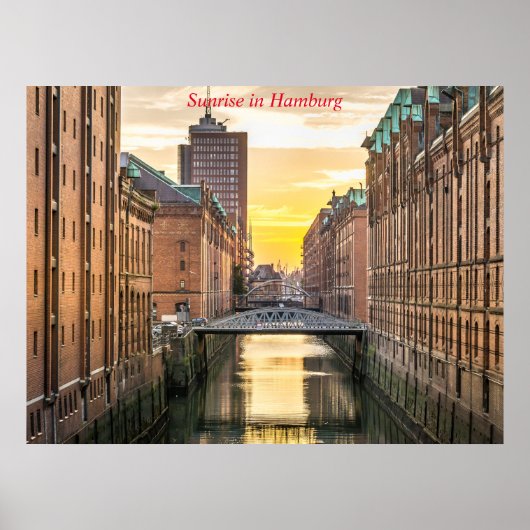 Zonsopgang in Hamburg Poster (Voorkant)