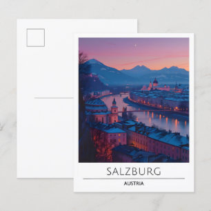 Zonsopgang in Salzburg Oostenrijk Reizen Briefkaart
