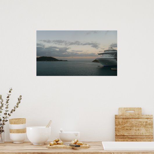 Zonsopgang in St. Thomas II Cruise Landschap Poster (Keuken)