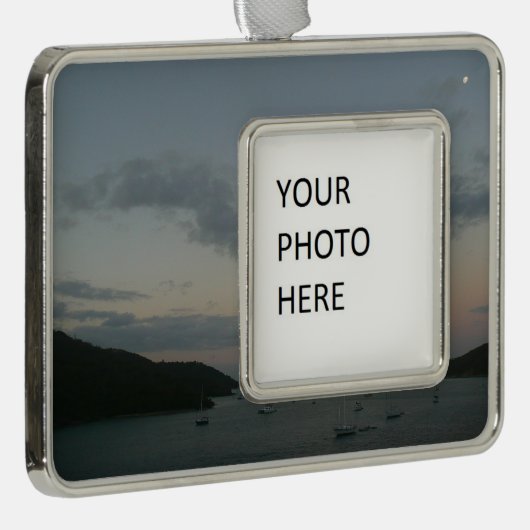 Zonsopgang in St. Thomas IV Amerikaanse Maagdeneil Verzilverd Omlijst Ornament (Rechts)