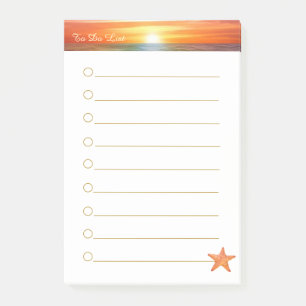 Zonsopgang, kalligrafie en zeester op wit geliniee post-it® notes