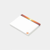 Zonsopgang, kalligrafie en zeester op wit post-it® notes (Schuin)