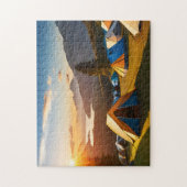 Zonsopgang Kamp Kunst Bergcamping 4 Foto Puzz Legpuzzel (Verticaal)