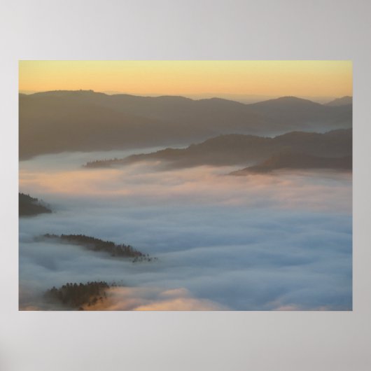 Zonsopgang mist in Pieniny Poster (Voorkant)