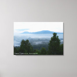 Zonsopgang Morgen Nevel Mist Nevelig Berglandschap Canvas Afdruk
