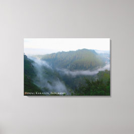 Zonsopgang Morgen Nevel Mist Nevelig Berglandschap Canvas Afdruk