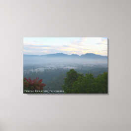 Zonsopgang Morgen Nevel Mist Nevelig Berglandschap Canvas Afdruk
