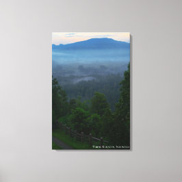 Zonsopgang Morgen Nevel Mist Nevelig Berglandschap Canvas Afdruk