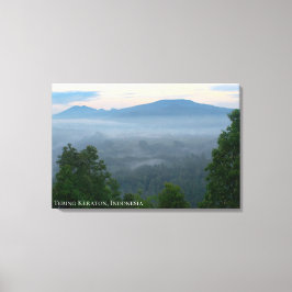 Zonsopgang Morgen Nevel Mist Nevelige Berglandscha Canvas Afdruk