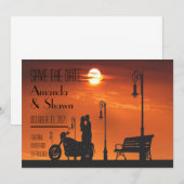 Zonsopgang Motorstel Save the Date Kaart (Voorkant / Achterkant)