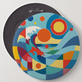 Zonsopgang Oceaan Golf Ronde Button 6,0 Cm (Voorkant /achterkant)