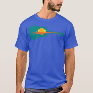 zonsopgang of zonsondergang op de Guitar1087 T-shirt
