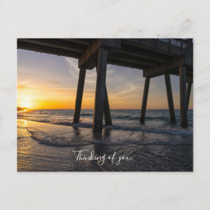 Zonsopgang onder Pensacola Pier Denken U Briefkaar Briefkaart