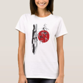 Zonsopgang Oosterse Bamboe Boom Tuin Zen Bruiloft T-shirt