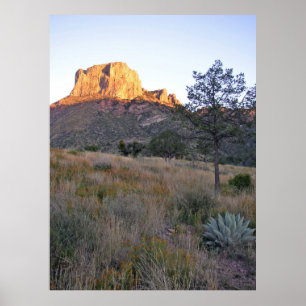 Zonsopgang op Casa Grande, BBNP, Texas Poster