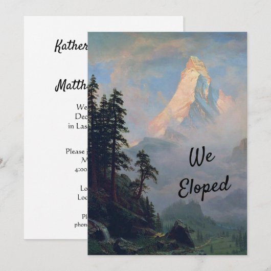 Zonsopgang op de Matterhorn Elopement Kaart (Voorkant / Achterkant)