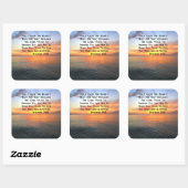 ZONSOPGANG OP DE OCEAAN FILIPPENZEN 4:13 SCHRIFT VIERKANTE STICKER (Vel)