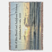 ZONSOPGANG OP DE OCEAAN GEPERSONALISEERDE BRUILOFT DEKEN (Voorkant Verticaal)