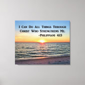 ZONSOPGANG OP DE OCEAAN PHILIPPIANS 4:13 CANVAS PR (Voorkant)
