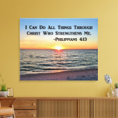 ZONSOPGANG OP DE OCEAAN PHILIPPIANS 4:13 CANVAS PR (Insitu (Woonkamer))