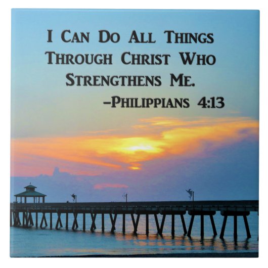 ZONSOPGANG OP DE PIER FILIPPENZEN 4:13 KERAMISCHE  TEGELTJE (Voorkant)