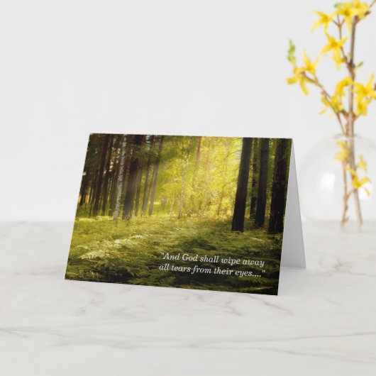 Zonsopgang op Forest Ferns Sympathy Card Kaart (Gele Bloem)